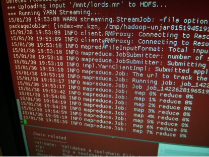 Image: Indexing of Hansard using the 112-core Hadoop cluster at Lancaster University for the SAMUELS project