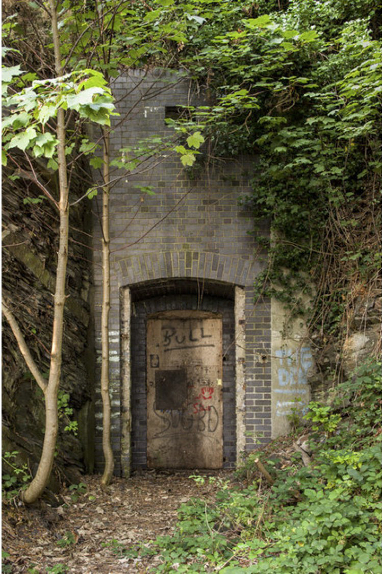 Entrance to the ‘cave’ at Grogythan, Aberystwyth, beneath the National Library of Wales
